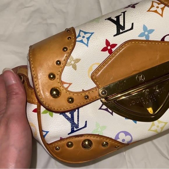 DEADSTOCK Louis Vuitton Marilyn White Multi Color Handbag Takashi Murakami - Picture 3 of 16